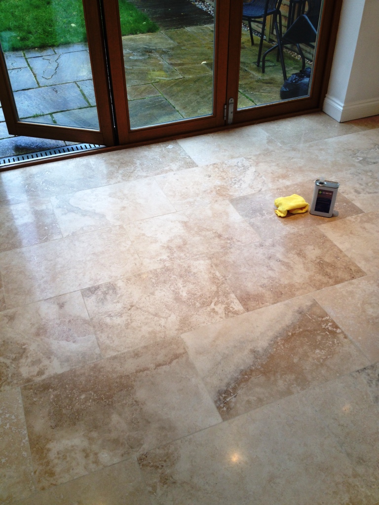 Travertine Floor After Burnishing in Hampton