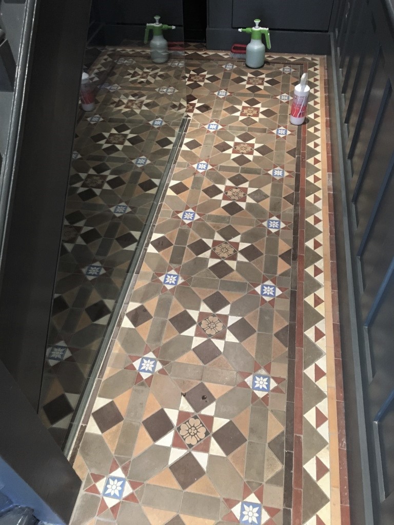 Victorian Tiled Hallway Before Cleaning Hampton