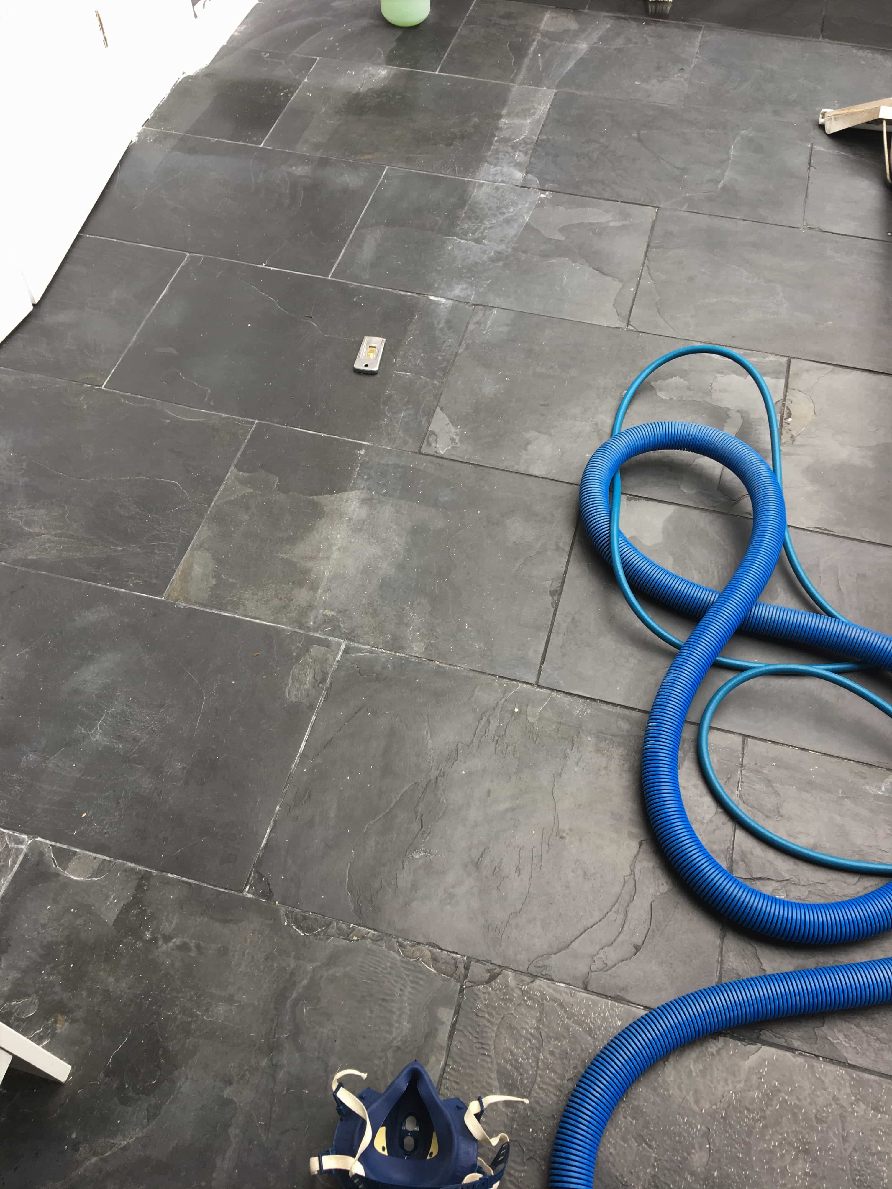 Slate Tiled Floor Hampton Before Cleaning