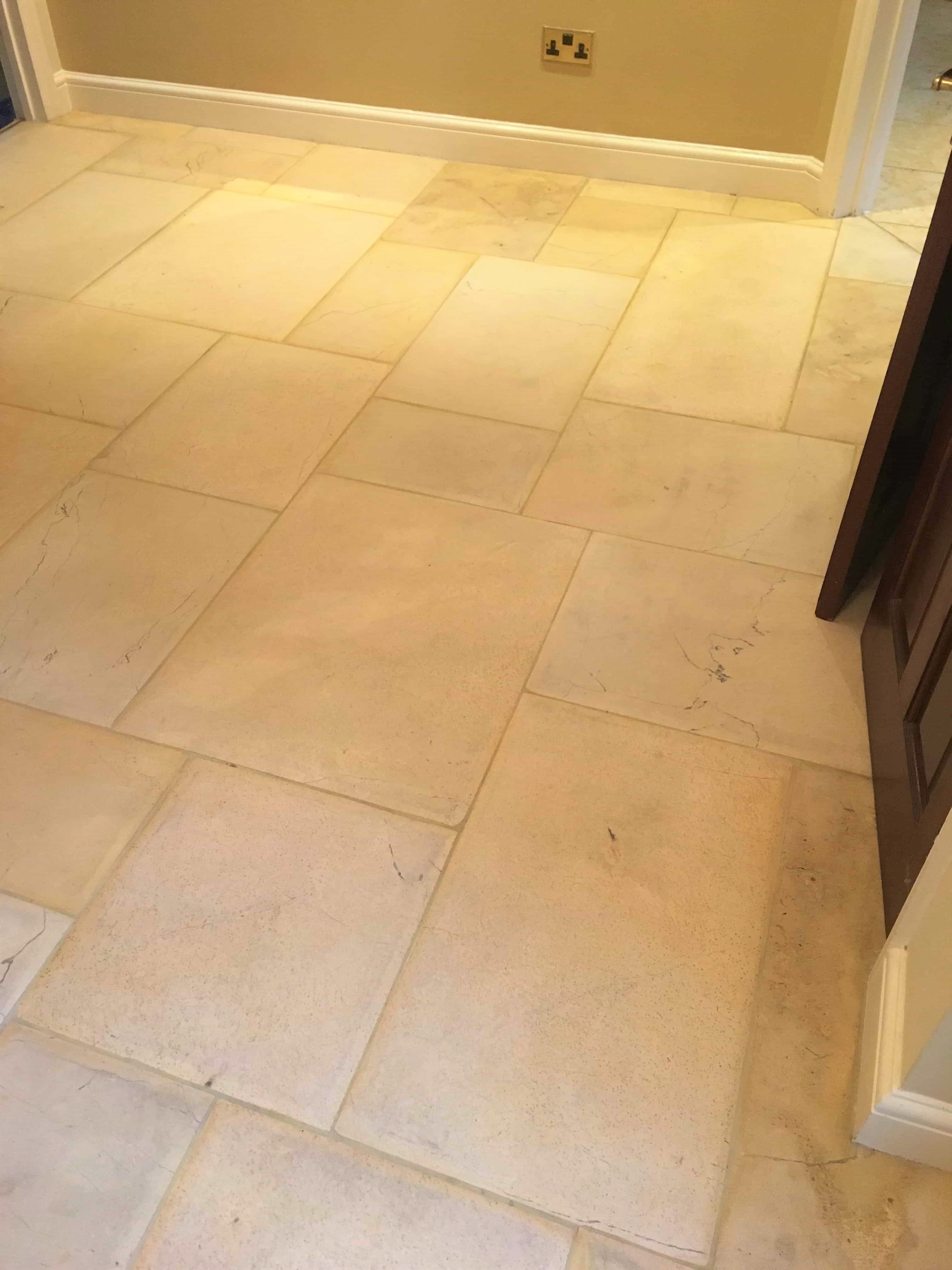Limestone Tiled Hallway After Cleaning Twickenham