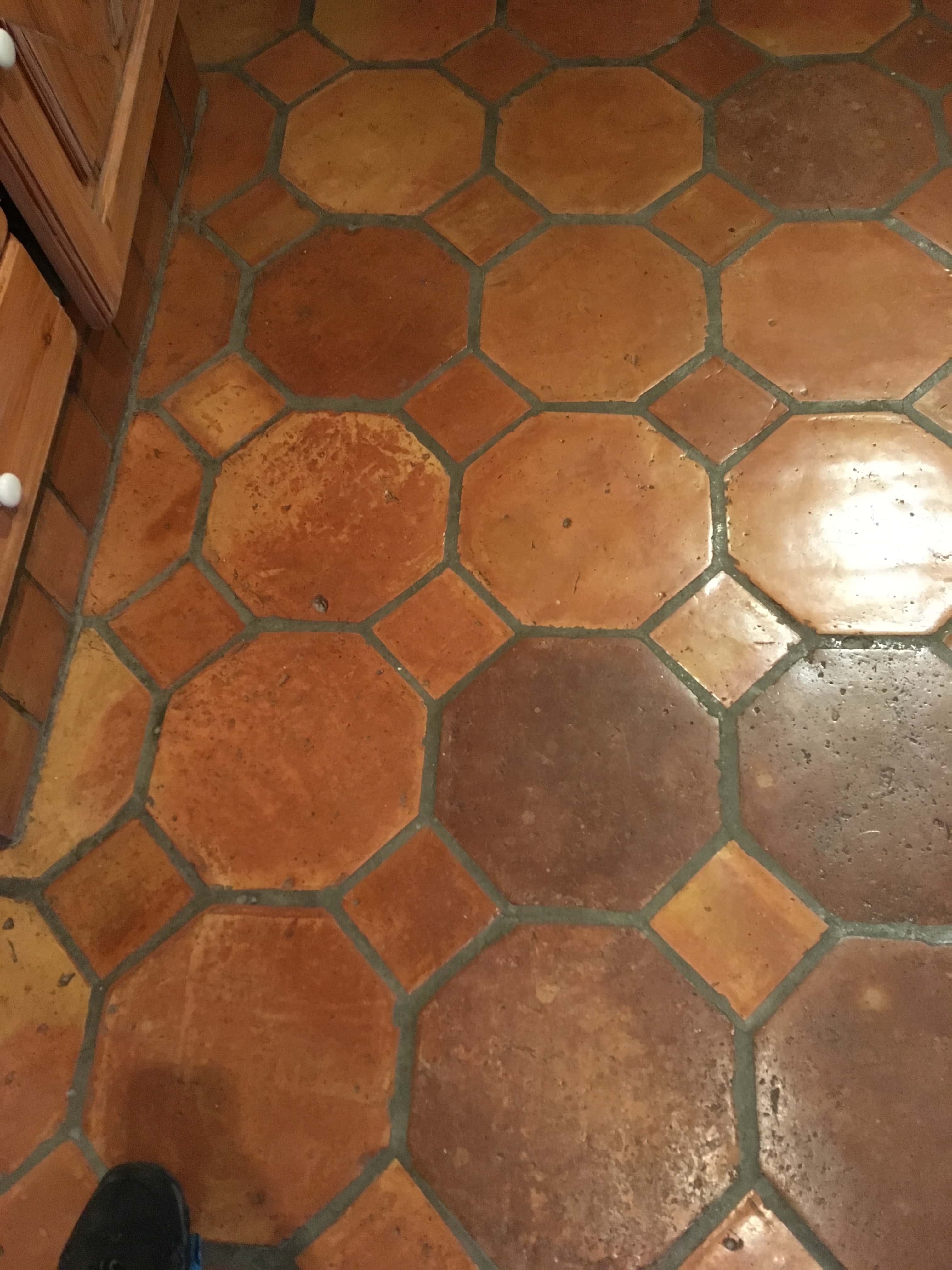 Terracotta Tiled Floor Before Renovation Teddington
