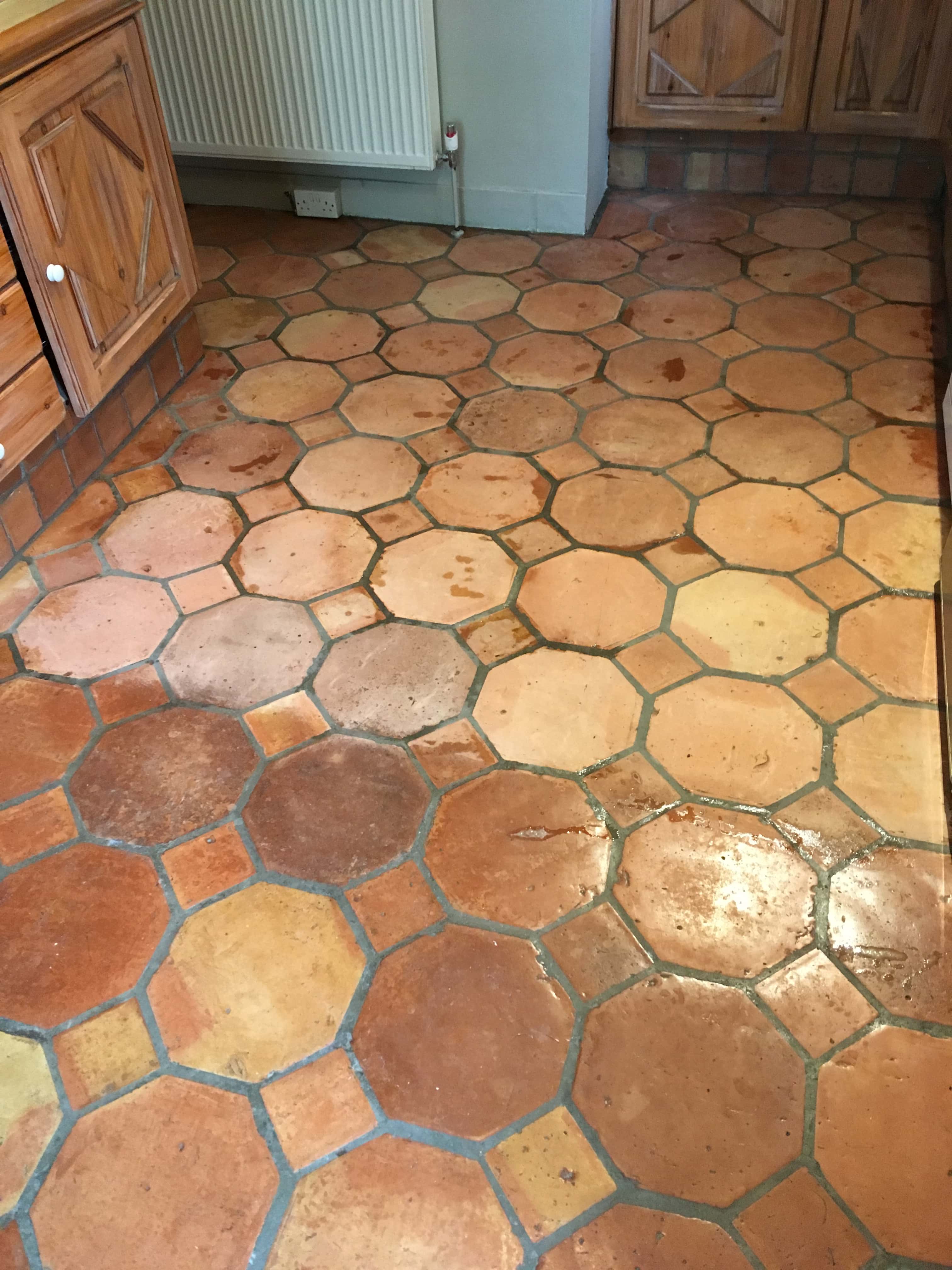 Terracotta Tiled Floor During Renovation Teddington