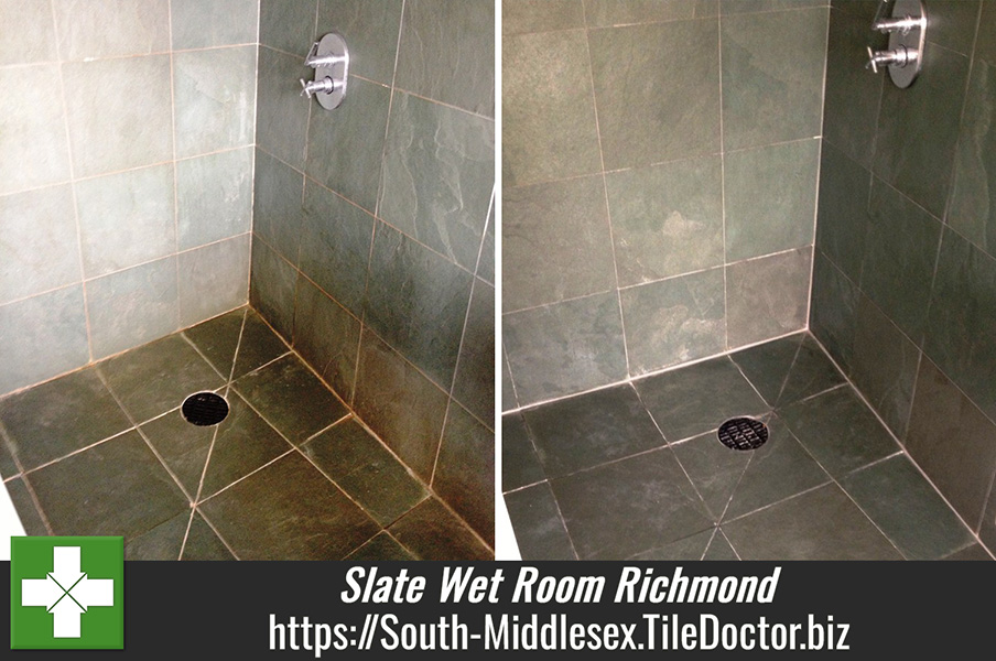 Cleaning a Slate Wet Room in Richmond