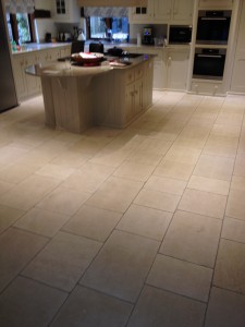 Travertine Tiled Kitchen Ottershaw After Cleaning