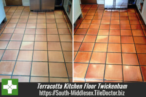 Terracotta Kitchen Floor Deep Cleaned in Twickenham