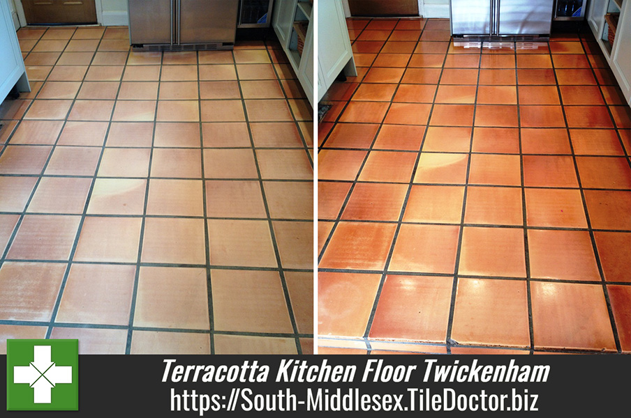 Terracotta Kitchen Floor Deep Cleaned in Twickenham