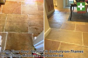Slate Floor Deep Cleaned in Sunbury-on-Thames