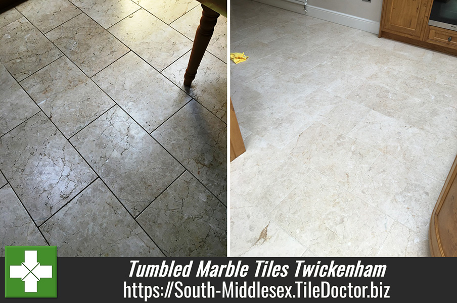 Cleaning and Sealing Tumbled Marble Tiles in Twickenham