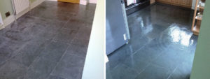 Slate Floor Before After Cleaning In Shepperton