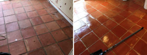 Terracotta Floor Before After Deep Clean in Twickenham