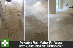 Travertine Floor Renovation Walton-on-Thames Middlesex