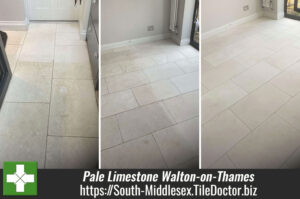 Pale Limestone Floor Clean Seal Walton-on-Thames