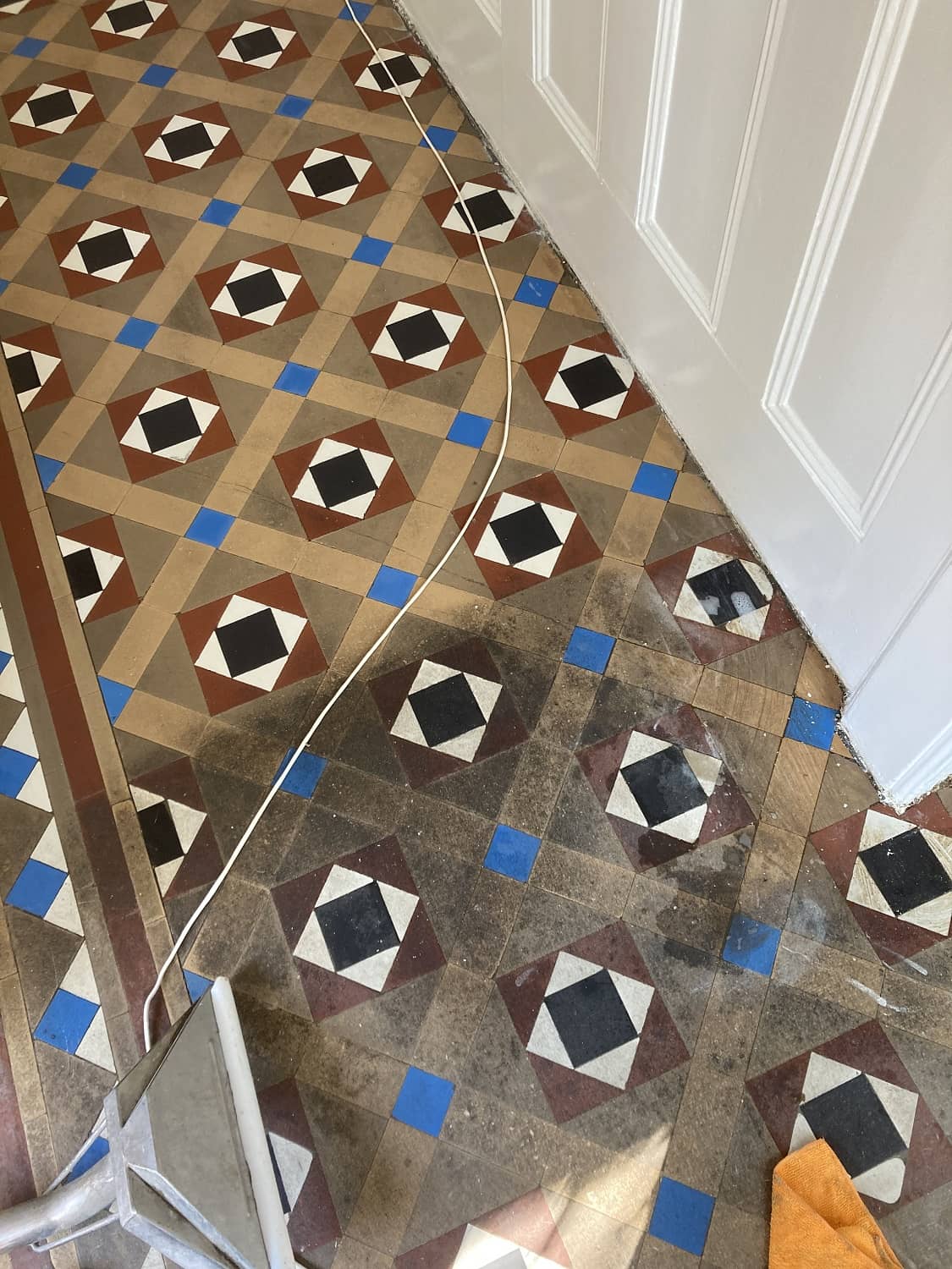 Victorian Hallway Tiles During Cleaning Hampton