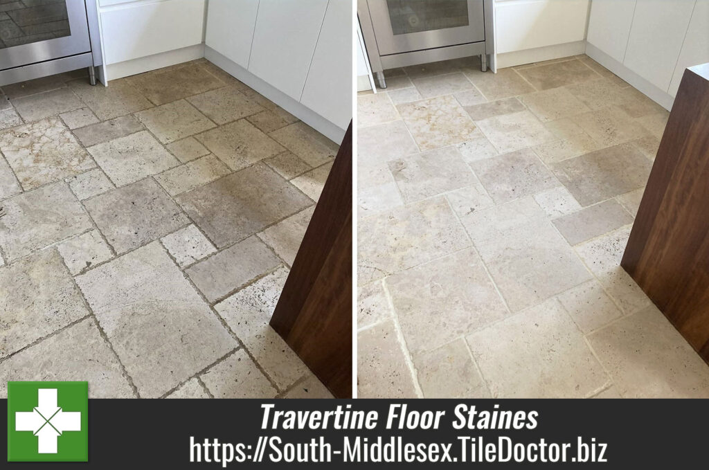 Travertine Tiled Floor Renovated Staines